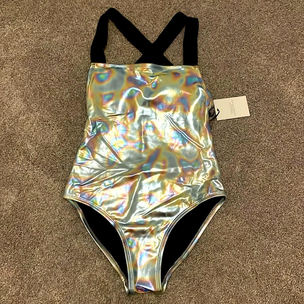 NWT DKNY Metallic One Piece Swimsuit